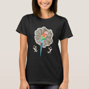 Camiseta Parrot Bird Vintage con flor Retro Style 70