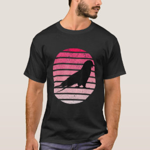 Camiseta Parrot Bird Vintage Molestias Estilo Retro Silhoue