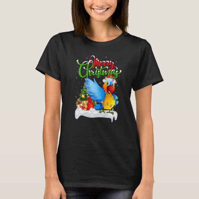 Camiseta Parrot Bird  Xmas Decorations Santa Parrot Christm (Anverso)