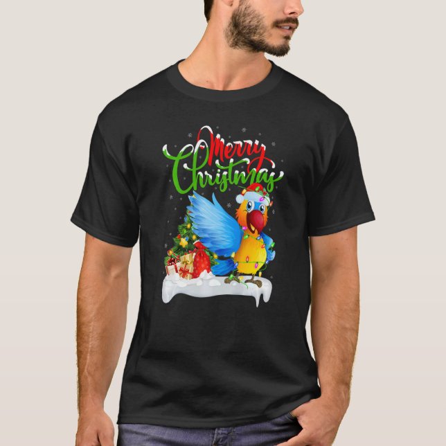 Camiseta Parrot Bird  Xmas Decorations Santa Parrot Christm (Anverso)