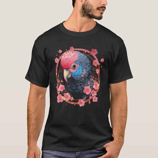 Camiseta Parrot Church Blossoms - Art Animal Parrot (Anverso)