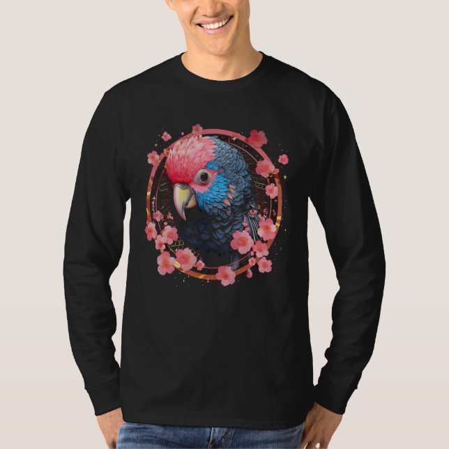 Camiseta Parrot Church Blossoms - Art Animal Parrot (Anverso)