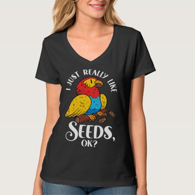 Camiseta Parrot Cockatiel Wildlife Bird Seed Pet Food Parro (Anverso)