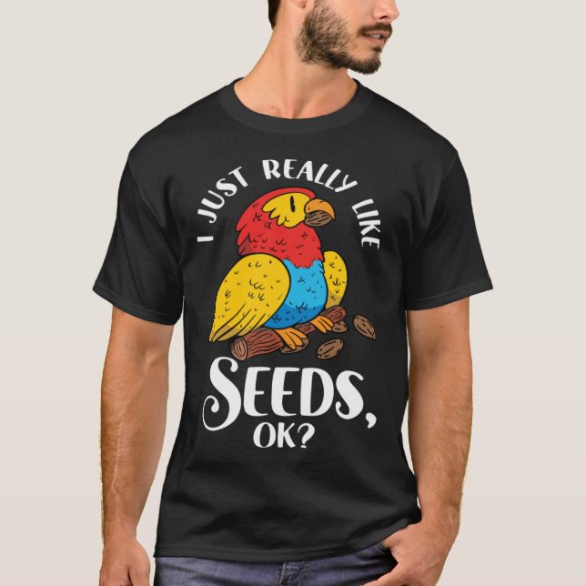 Camiseta Parrot Cockatiel Wildlife Bird Seed Pet Food Parro (Anverso)