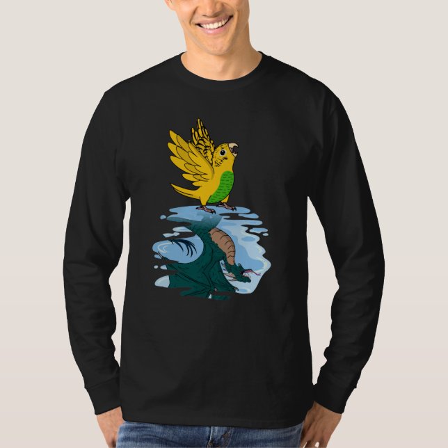 Camiseta Parrot & Dragon Reflection I Yellow Budgie Budgeri (Anverso)