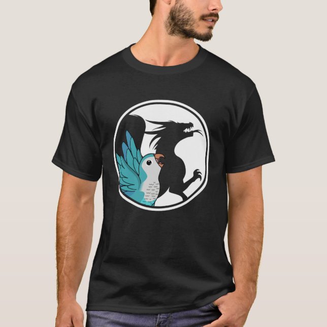 Camiseta Parrot & Dragon Shadow I Blue Monk Parakeet Quaker (Anverso)