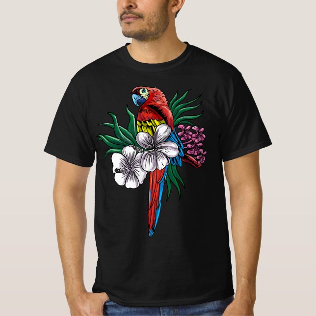 Camiseta Parrot Funny Tropical Bird Cool Jungle Animal Gift (Anverso)
