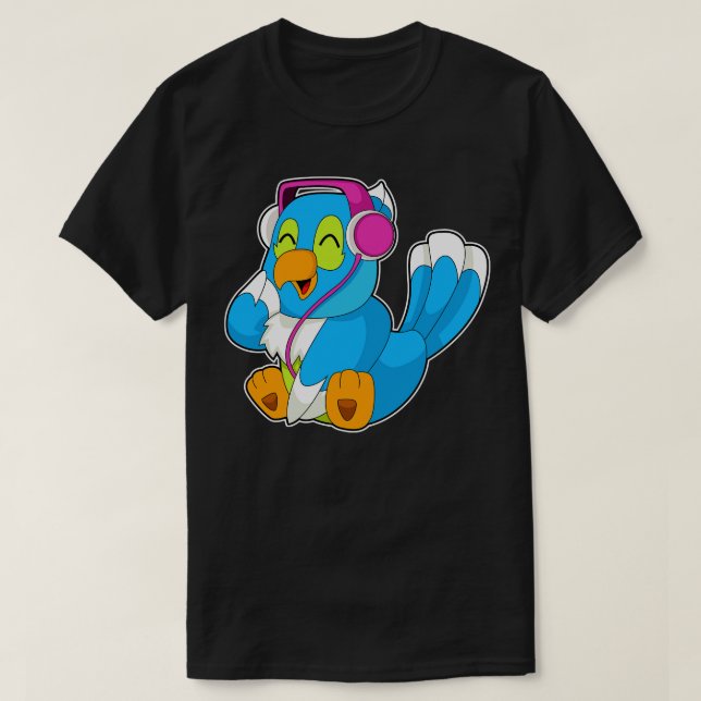 Camiseta Parrot Headphone Music (Diseño del anverso)