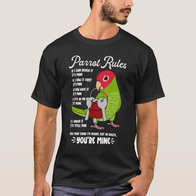 Camiseta Parrot House Rules It's Mine I Cherry-headed Conur (Anverso)