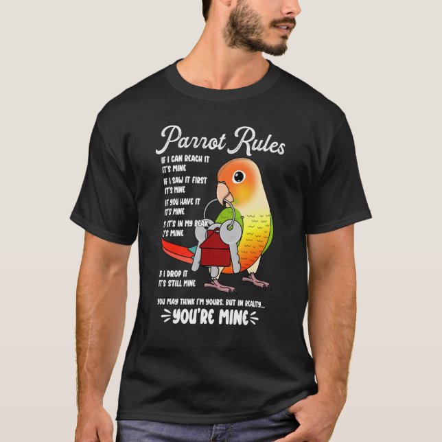 Camiseta Parrot House Rules It's Mine I Green Cheek Pineapp (Anverso)