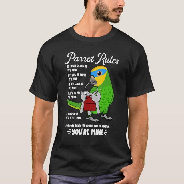 Camiseta Parrot House Rules It's Mine I Orange-winged Amazo (Anverso)