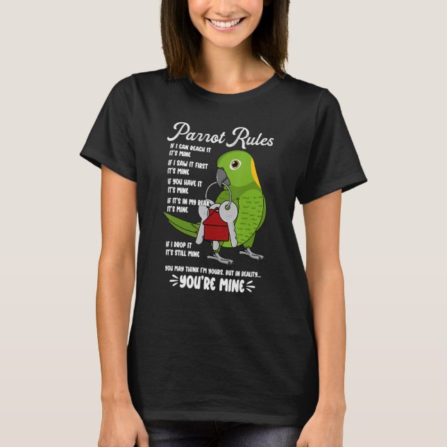 Camiseta Parrot House Rules It's Mine I Yellow-naped Amazon (Anverso)