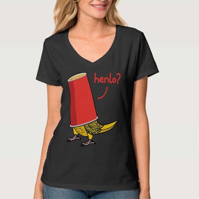 Camiseta Parrot In A Cup  Henlo I Yellow Lutino Budgie Budg (Anverso)