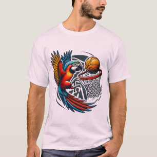 Camiseta Parrot Jugando Baloncesto Hobby Aves Deportivas