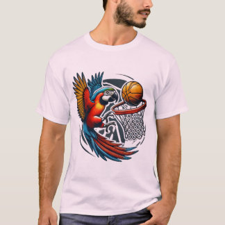 Camiseta Parrot Jugando Baloncesto Hobby Aves Deportivas