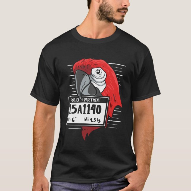 Camiseta Parrot Mugshot Exótico Ornitólogo Parrot (Anverso)