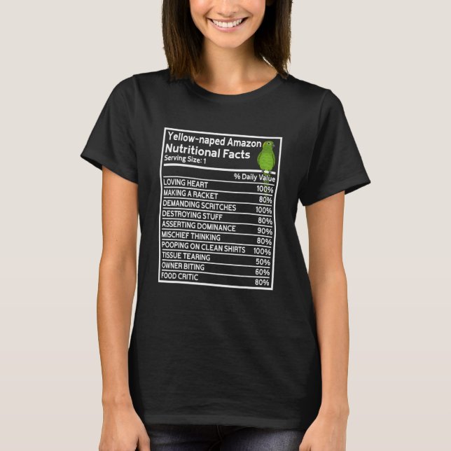 Camiseta Parrot Nutritional Facts I Yellow naped Amazon (Anverso)
