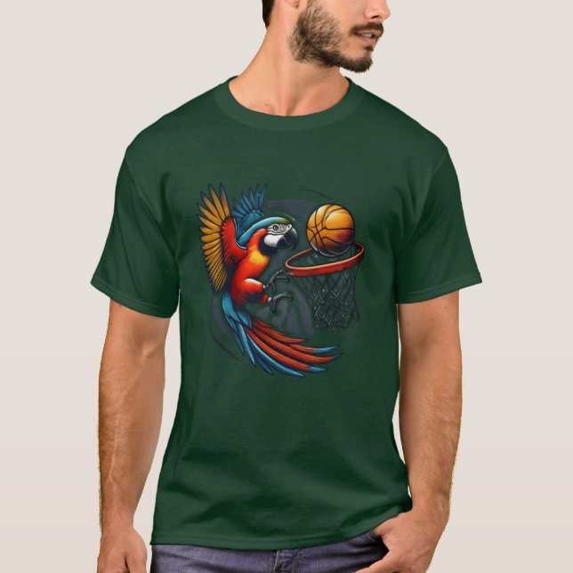 Camiseta Parrot Playing Basketball Hobby Sports Birds funny (Anverso)