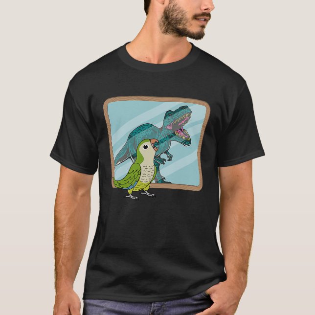 Camiseta Parrot & Rex Reflection I Green Monk Parakeet Quak (Anverso)