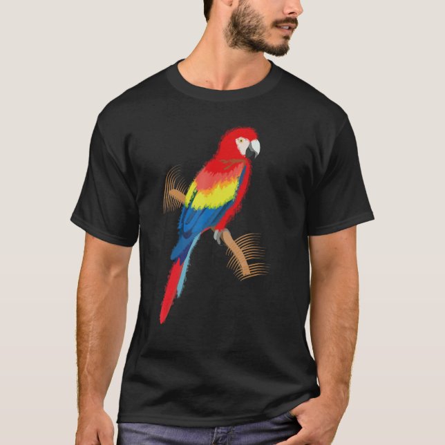 Camiseta Parrot Scarlet Macaw Colorful (Anverso)