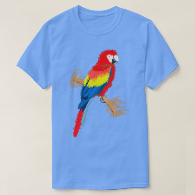 Camiseta Parrot Scarlet Macaw Colorful (Diseño del anverso)