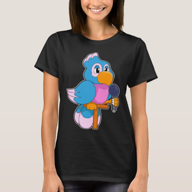 Camiseta Parrot Singer Microphone Music (Anverso)
