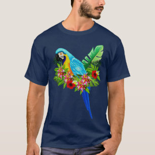 Camiseta Parrot Tropical Floral Design Love Tropical