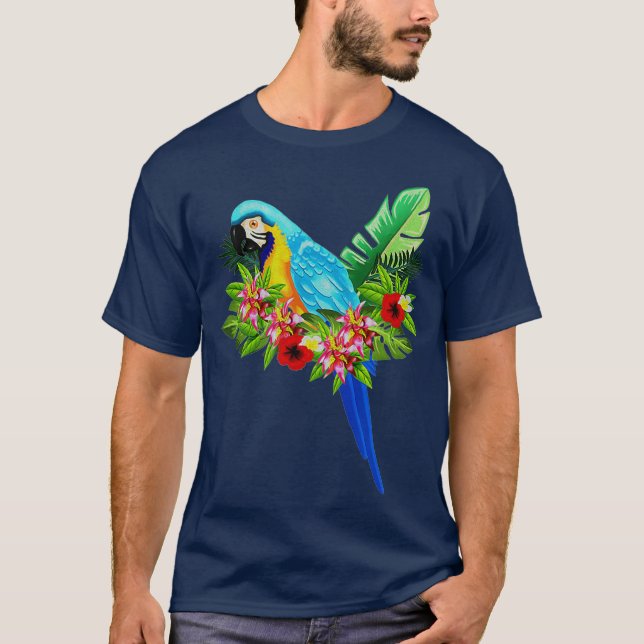 Camiseta Parrot Tropical Floral Design Love Tropical (Anverso)