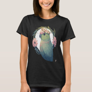 Camiseta Parrotlet de color de agua Parakeet Bird Flower Cr