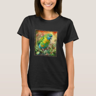 Camiseta Parrotlet Jardín Flores Pintando a la Mascota Mamá