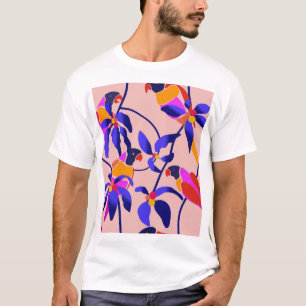 Camiseta Parrotos Vintage rosados: Ilustracion exótico sin