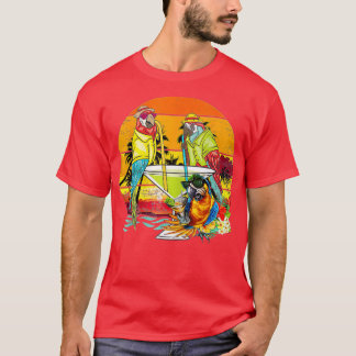 Camiseta Parrots Beben Margarita En Verano Vacacional Ave