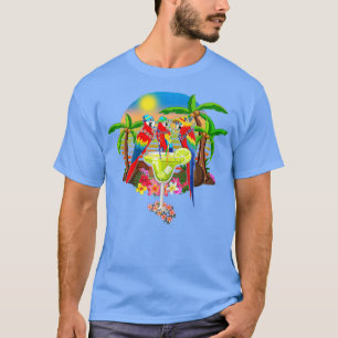 Camiseta Parrots Beben Margarita En Verano Vacacional Ave