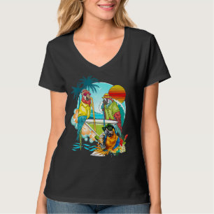 Camiseta Parrots Beben Margarita En Verano Vacacional Ave