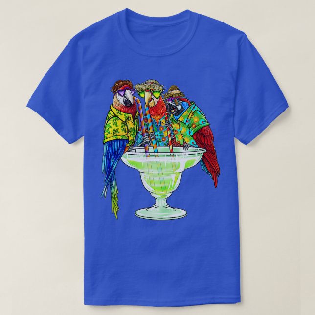 Camiseta Parrots mujeres bebiendo Margarita Hawaiian Vacati (Diseño del anverso)