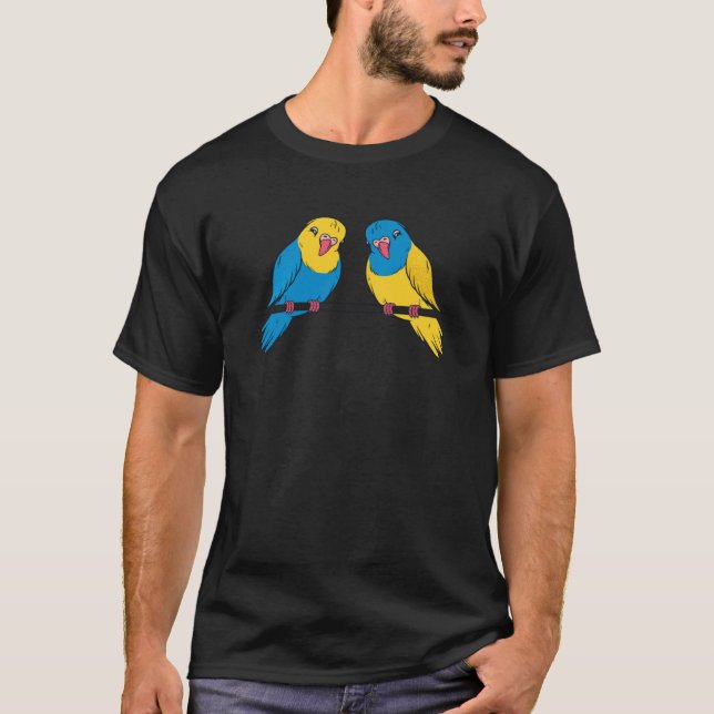 Camiseta parrots peace love couple (Anverso)