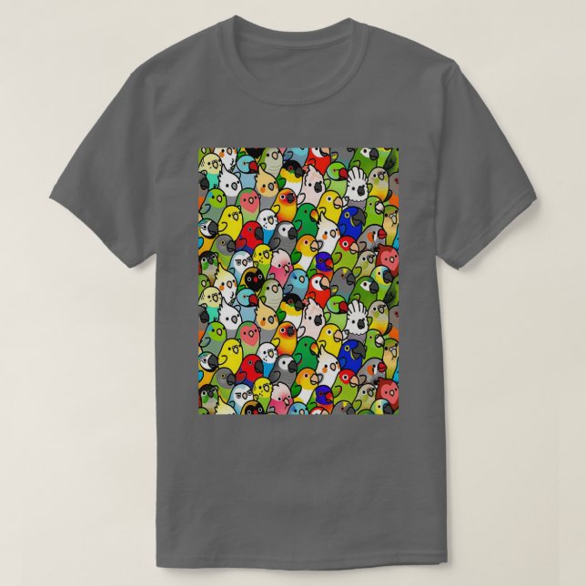 Camiseta Parrots y Parakeets color PT SKY (Diseño del anverso)