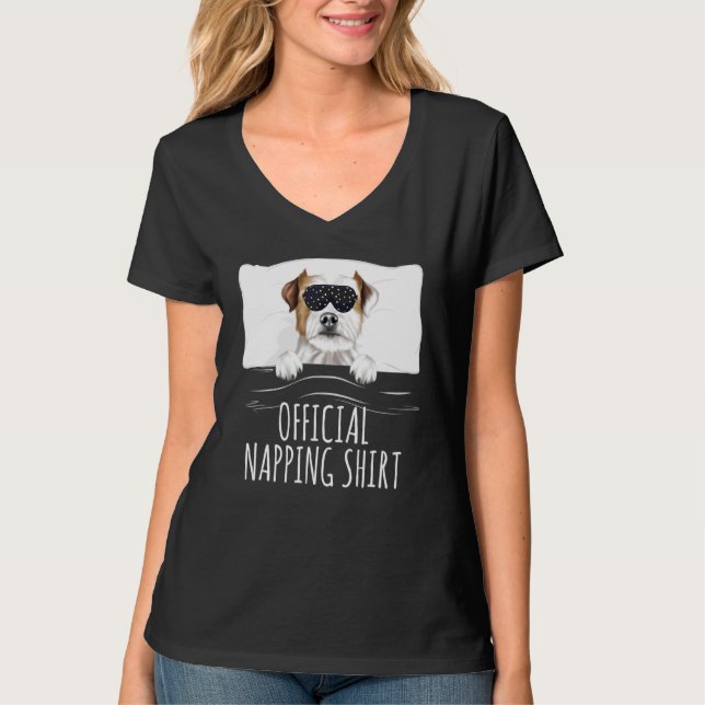 Camiseta Parson de máscara de sueño negro Russell Terrier O (Anverso)