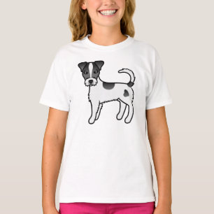 Camiseta Parson Russell Terrier de pelaje áspero negro y bl