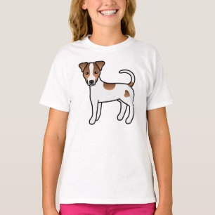 Camiseta Parson Russell Terrier de pelaje liso blanco y bro