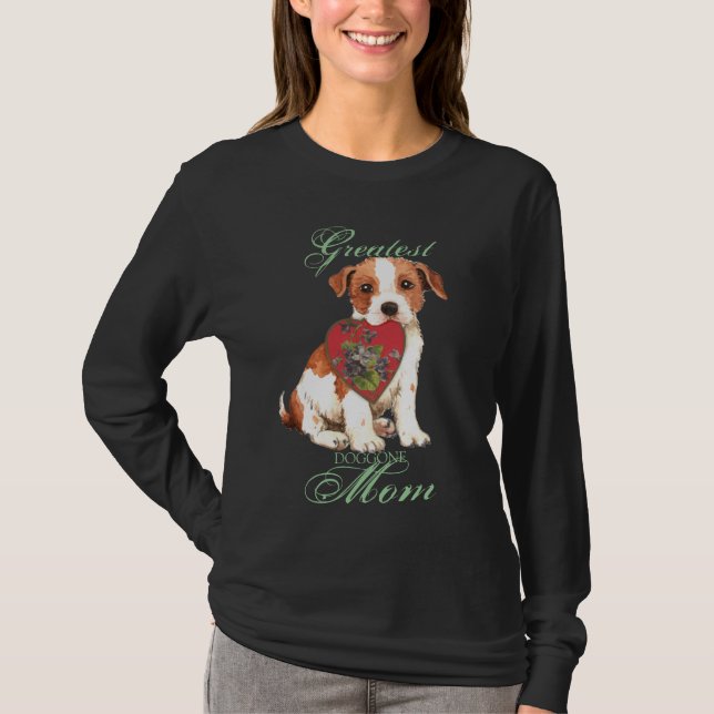 Camiseta Parson Russell Terrier Heart Mom Long Sleeve T-Shi (Anverso)