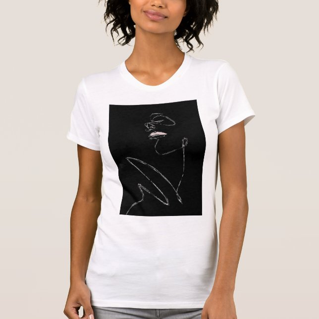 Camiseta Parte B de arte de línea 3D (Anverso)