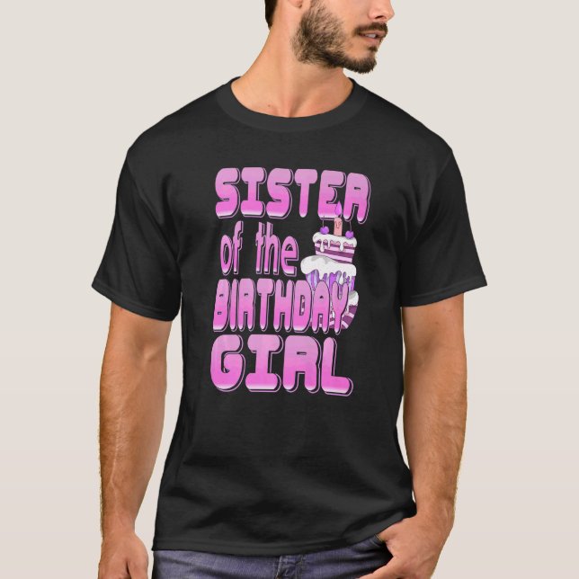 Camiseta Parte de la familia de cumpleaños de la hermana cu (Anverso)