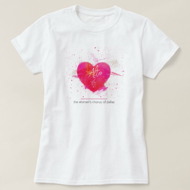 Camiseta Parte del canto del corazón musical de Alto (Diseño del anverso)