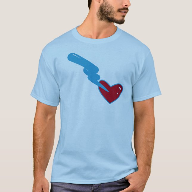 Camiseta parte fuerte 2 del corazón del borde recto (Anverso)