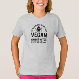 Camiseta Parte más dura Vegan, Leche los almendros, Chica V