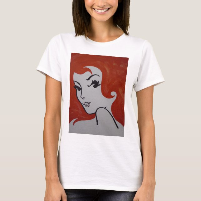 Camiseta Parte posterior de Pippi de la pintura del Redhead (Anverso)