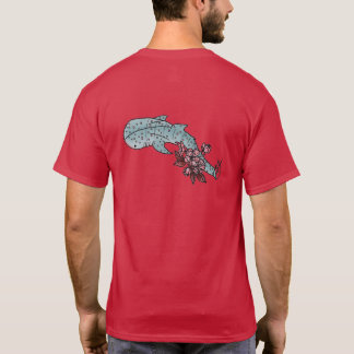 Camiseta Parte posterior del tiburón de ballena de la flor