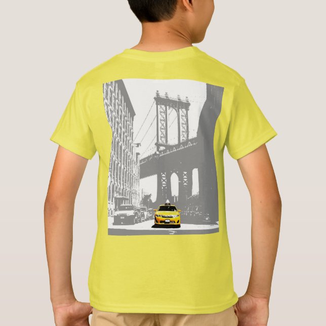 Camiseta Parte trasera Imprimir Nueva York Brooklyn Taxi am (Reverso)