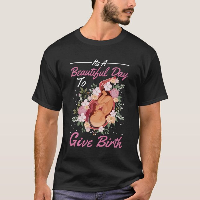 Camiseta Partera Cute Flowers Baby Catcher Doula (Anverso)